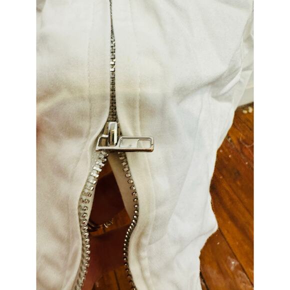 AREA STARS White Cotton Waist Cinching Sleeveless Jean A-Line Dress Size Medium - Picture 10 of 10